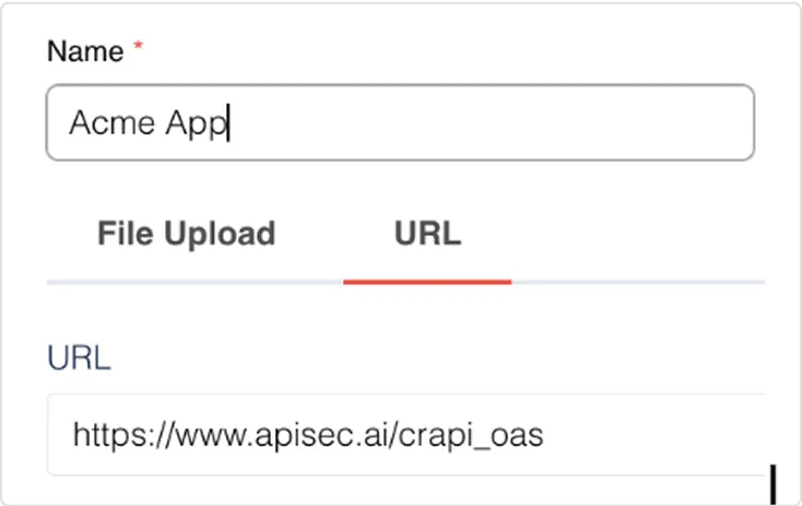 Add application, select OpenAPI spec
