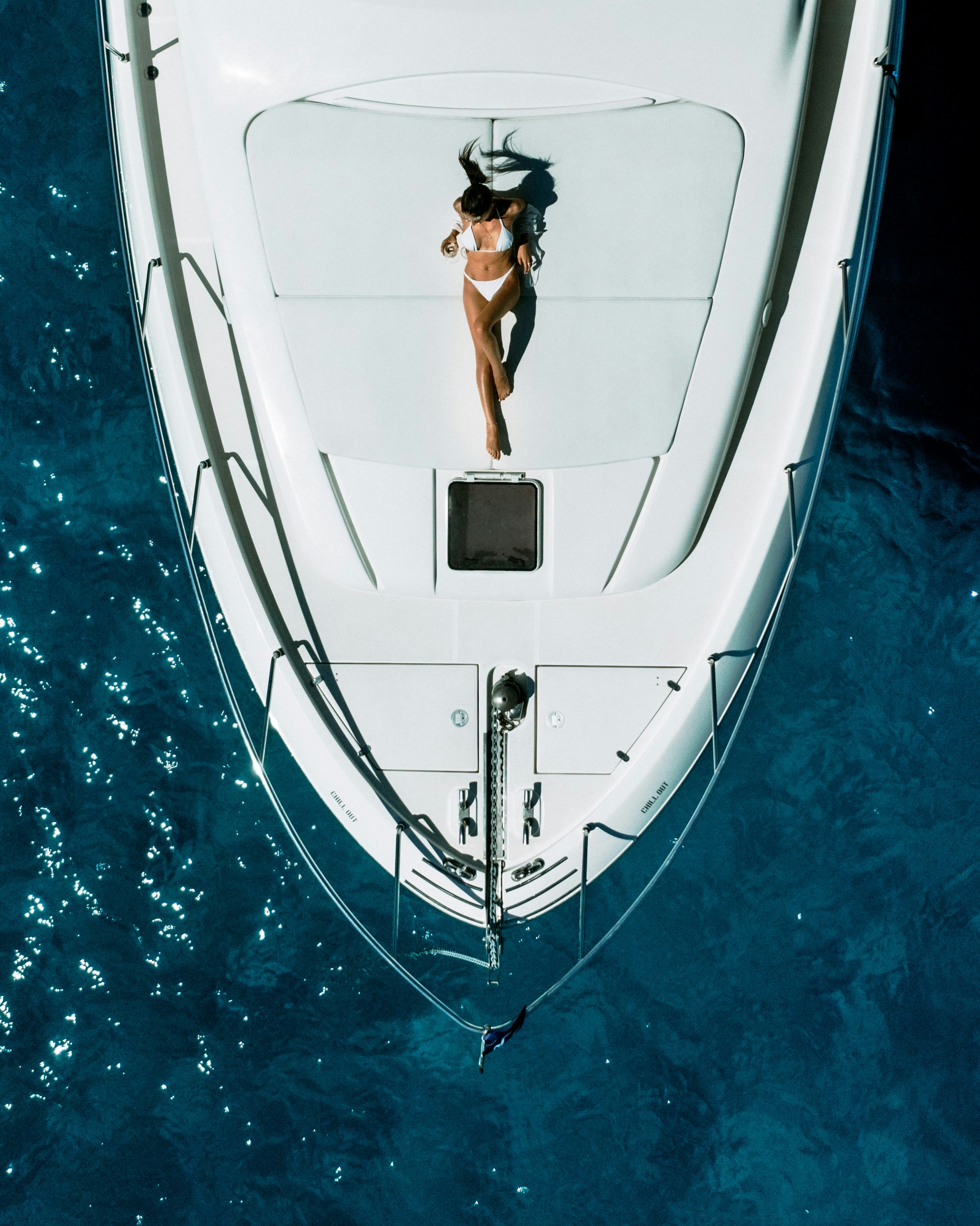 Rebecca Turner on a yacht My Husband's Family Kristina Kamen