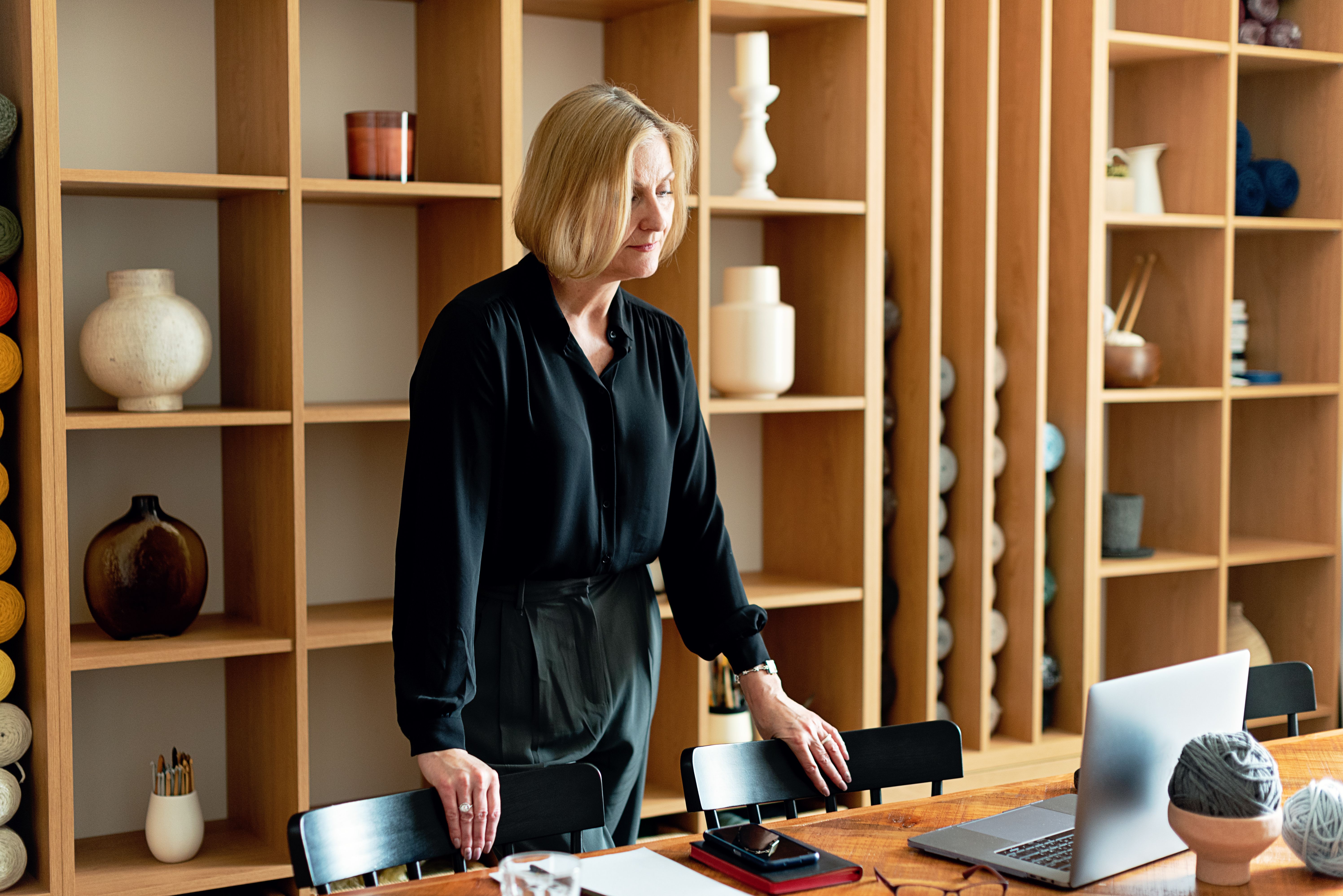 professional company founder working at desk