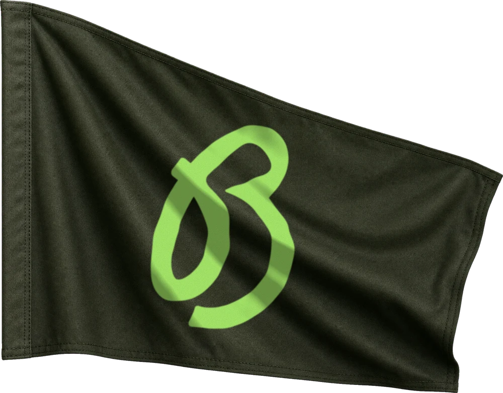Backswing flag on a golf flagstick