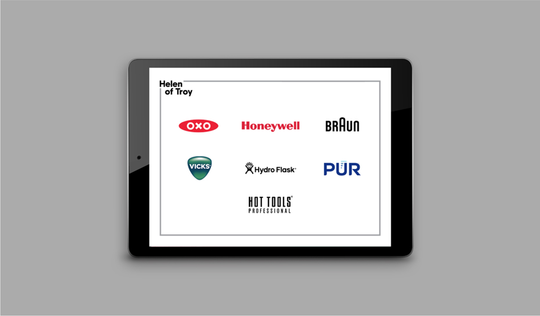 Helen of Troy website on a tablet