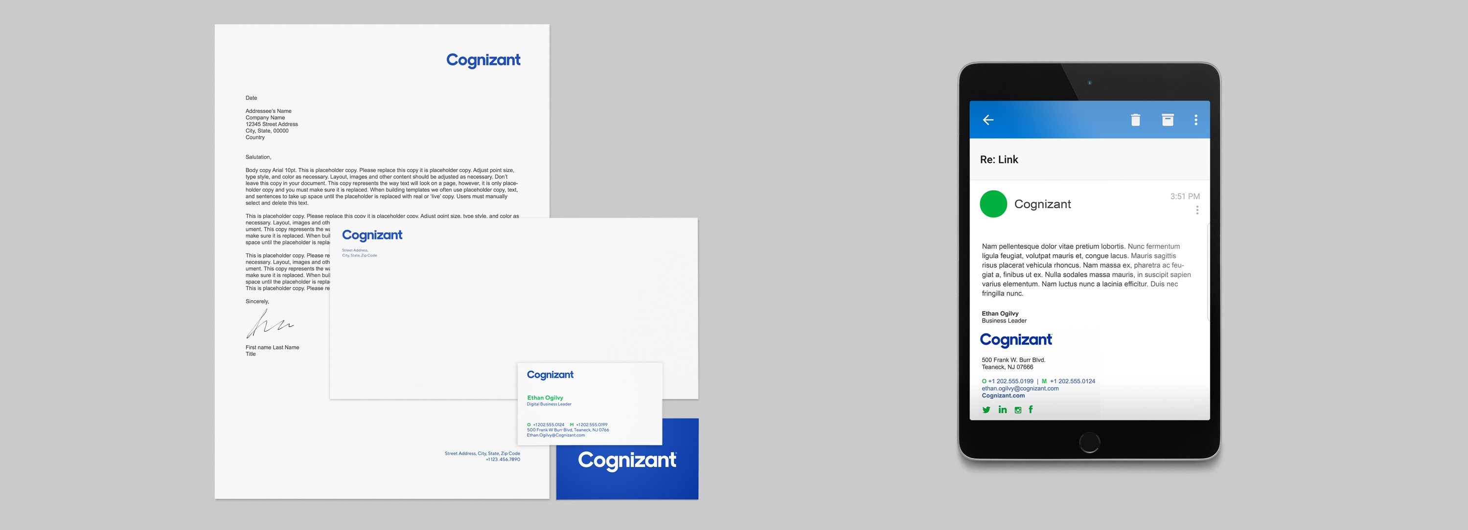 Cognizant print and tablet collateral