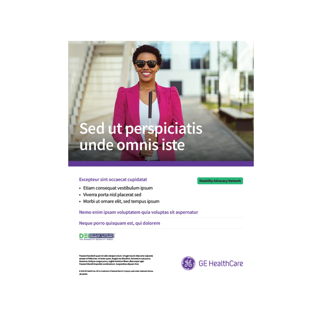 GE HealthCare email template with a presenter photo