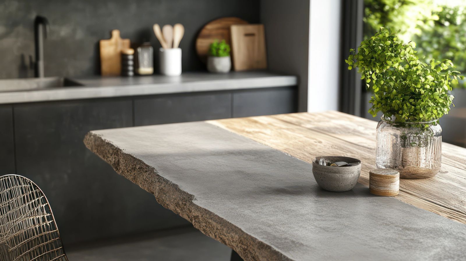 Hand-finished concrete surface showing texture and tonal variation