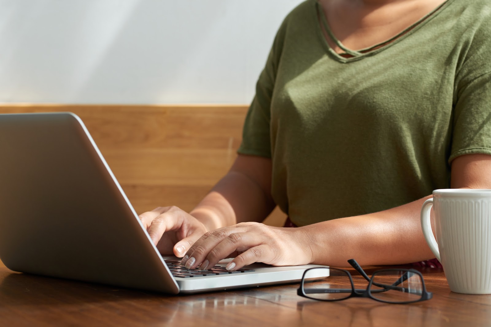 Woman using a laptop