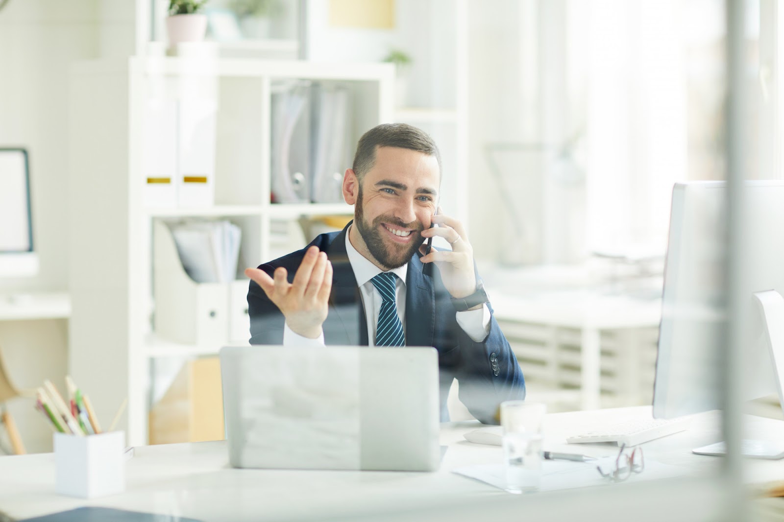 business man talking on a mobile phone