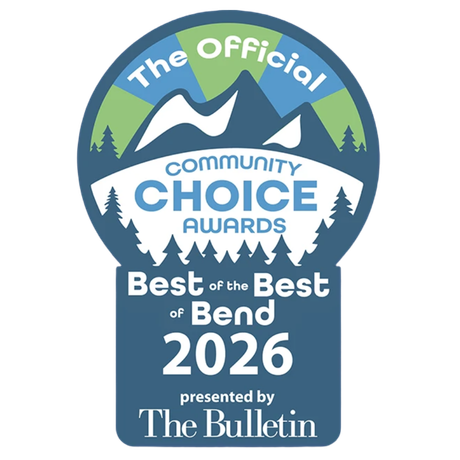 Badge for The Official Community Choice Awards Best of Bend 2026 presented by The Bulletin.