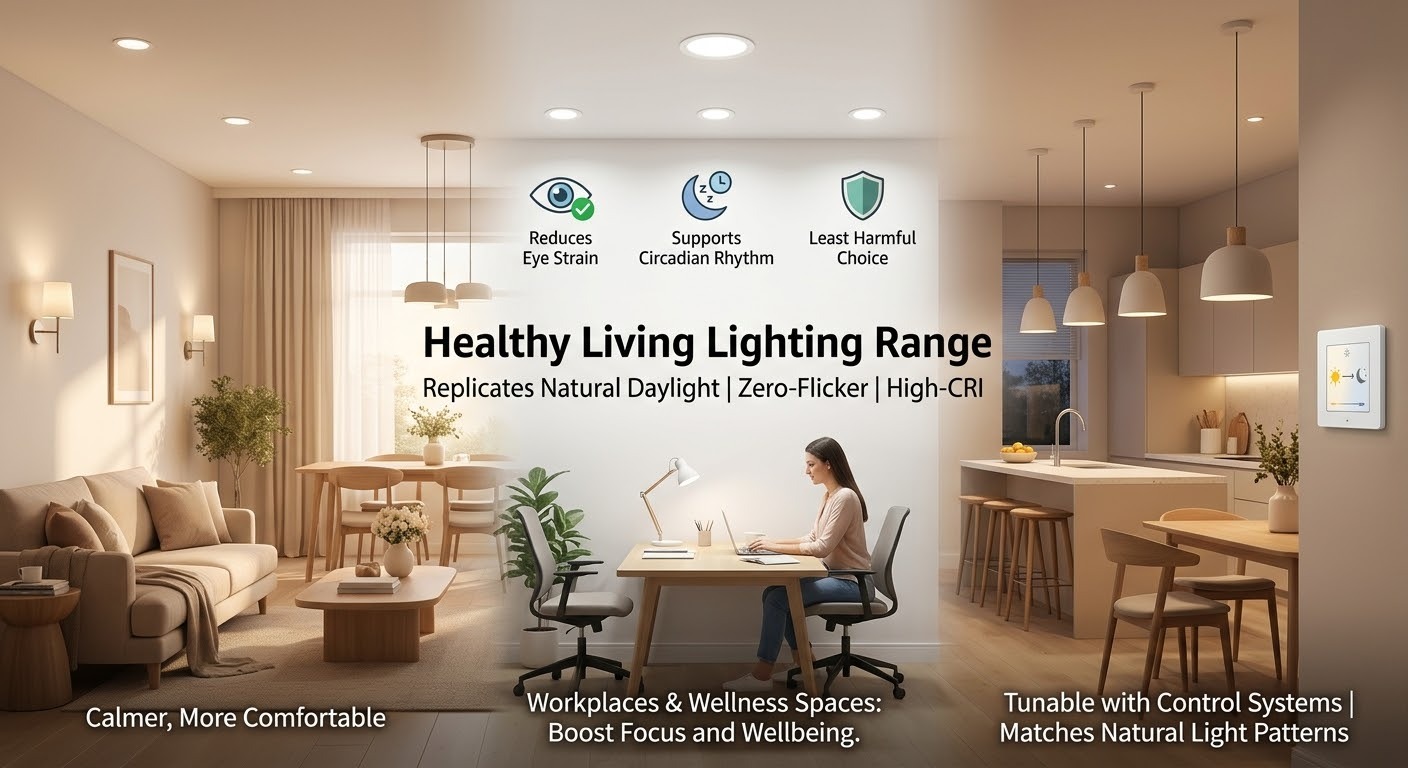Healthy Living wall lights above seating in a panelled interior