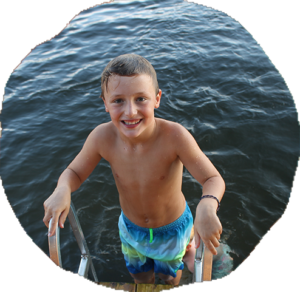 Camper swimming at the Kilcoo waterfront