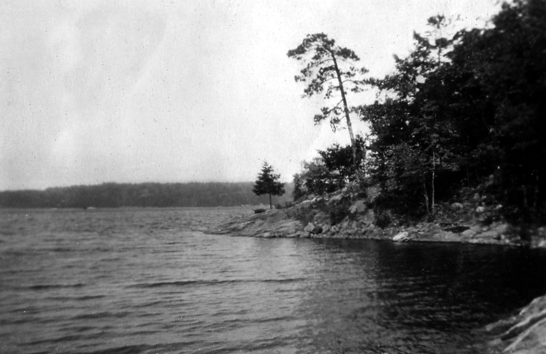 Chapel Point on Gull Lake in 1933, an archival photograph in black and white
