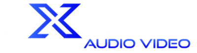 Exceed Audio Video company logo with stylized blue X and blue text on black background.