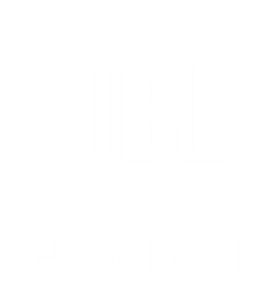 JBL logo above the text 'by HARMAN' on a black background.