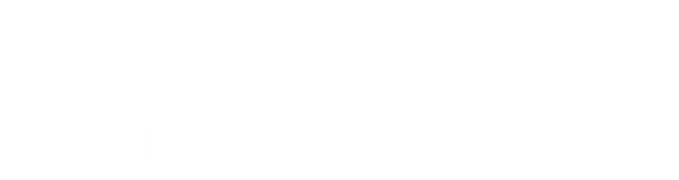 Lutron Lighting Controls logo with a circular sunburst symbol.