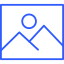 Icon showing a landscape photo with mountains and a sun in a frame.