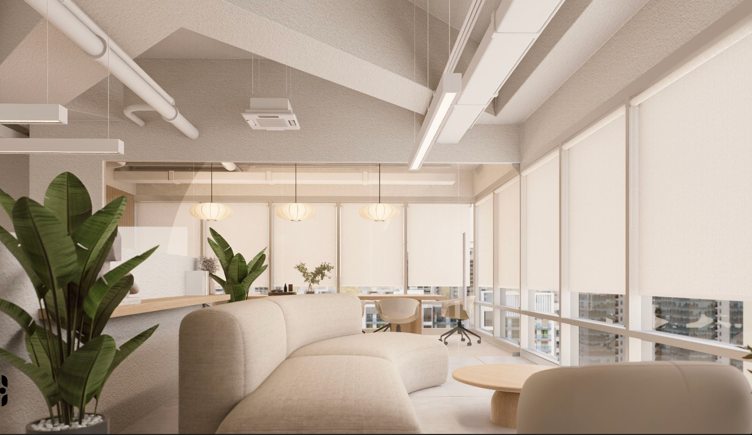 Bright office lounge interior