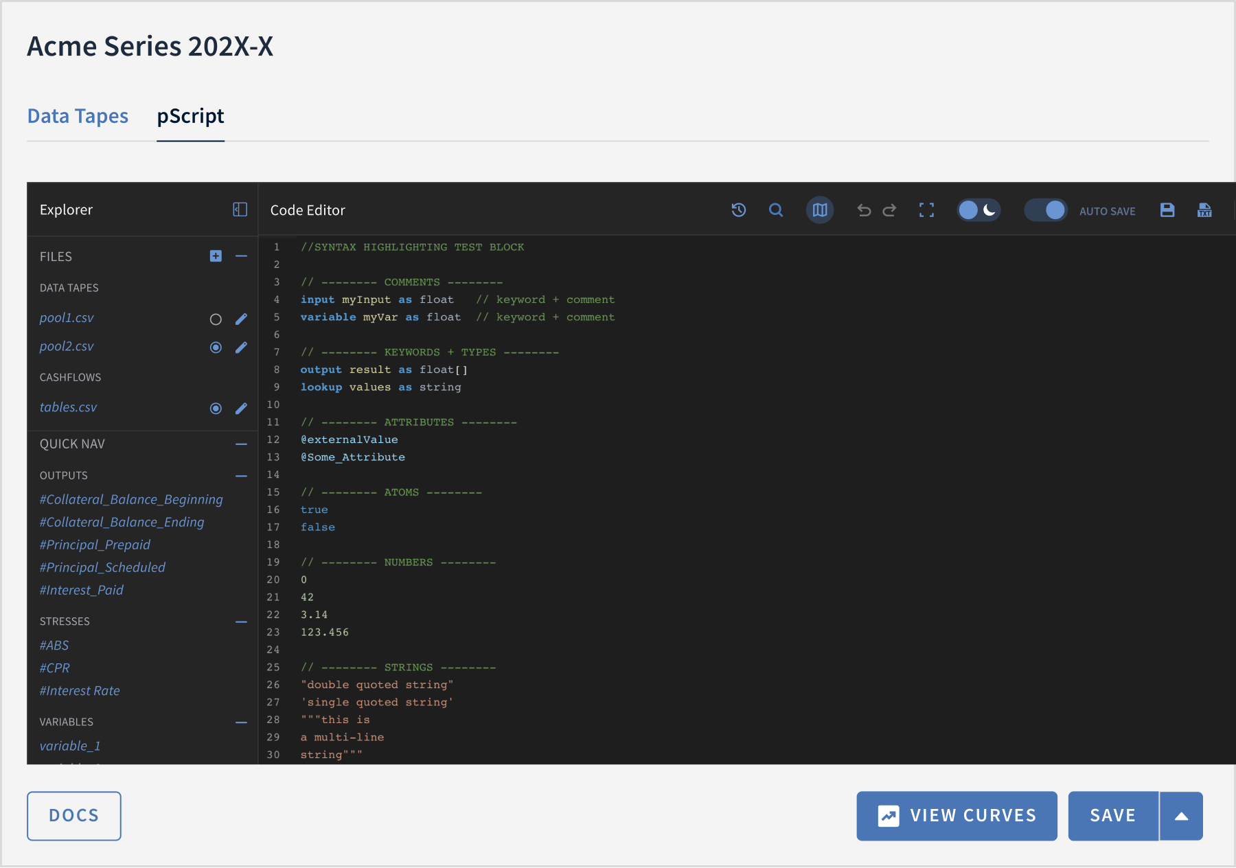 Quantum Pool Script (pScript) editor