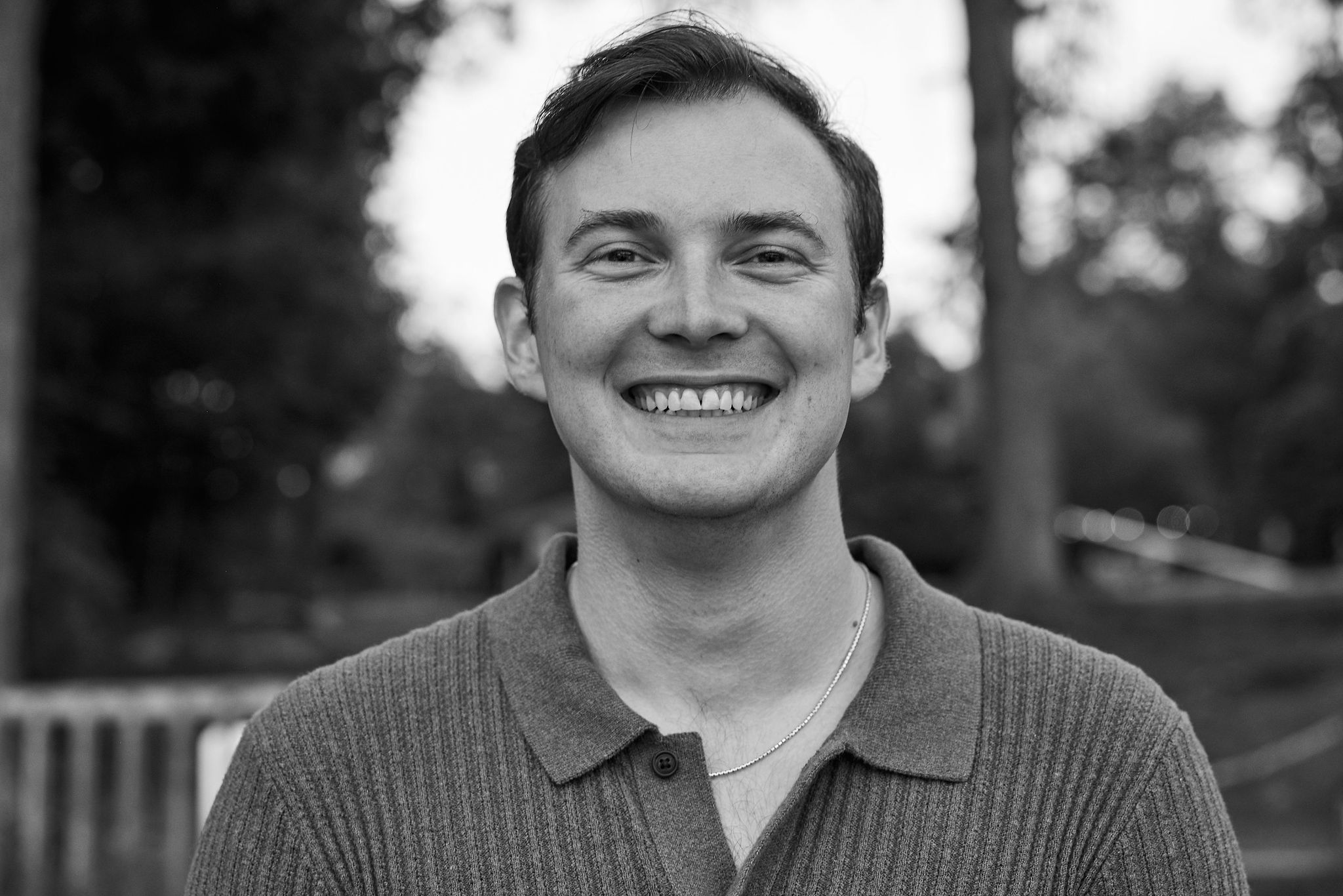 Tobias Partridge, Kilcoo Assistant Director for Staff and Logistics, in a black and white portrait.