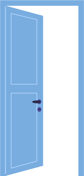 Illustration of an open door