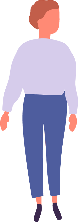 Illustration of a person standing relaxed with arms at their sides