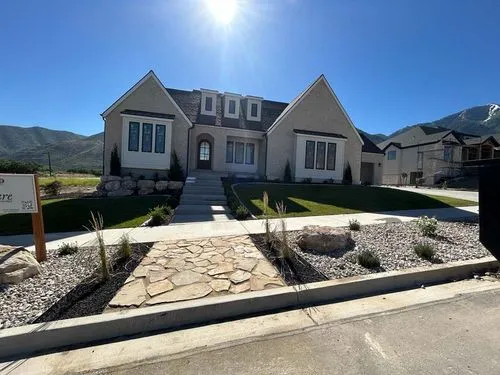 House with landscaped front yard
