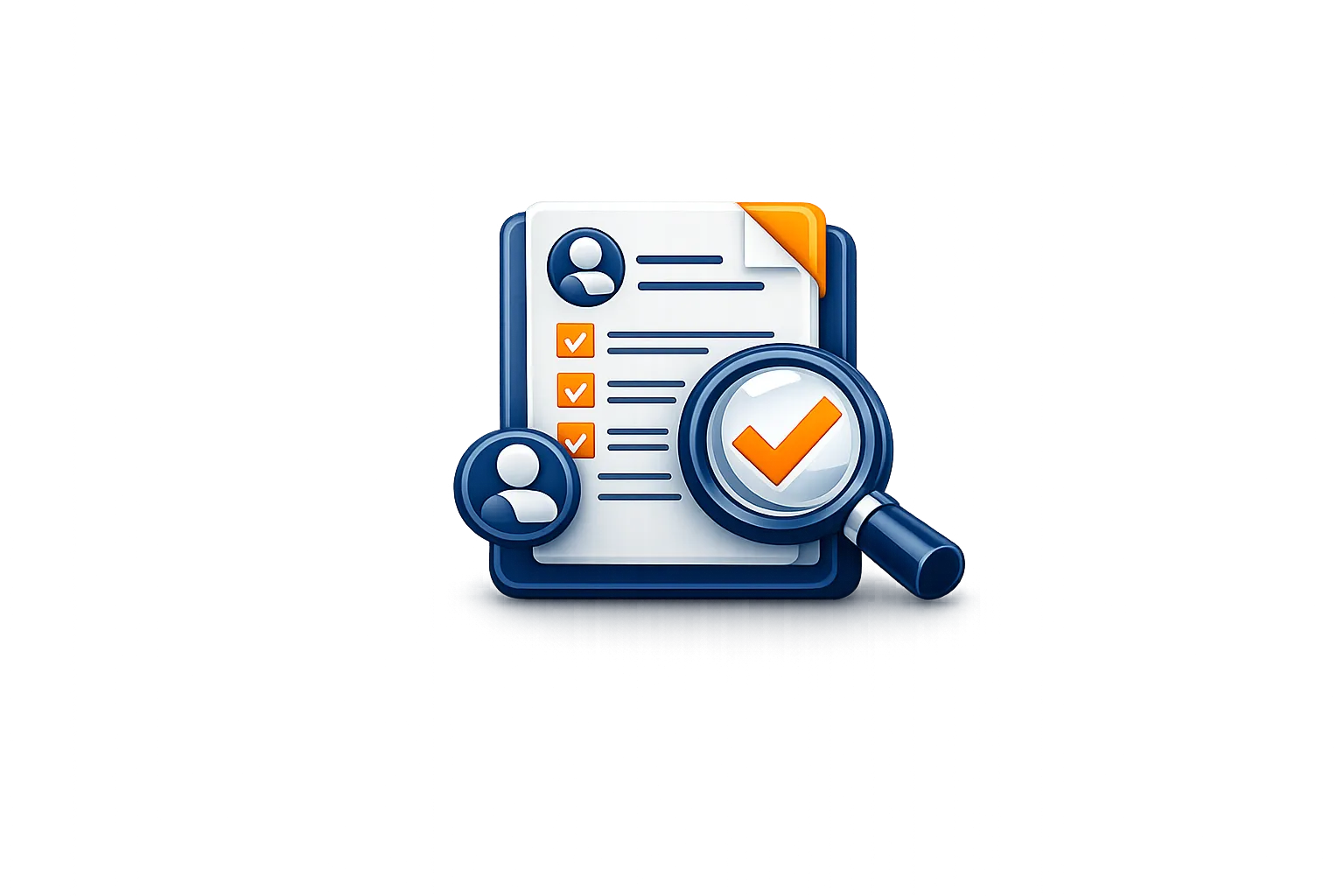 Business report and magnifying glass representing company-wide financial, legal, risk and documentation preparation.