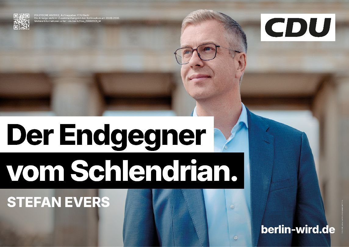 CDU Wahlplakat Stefan Evers