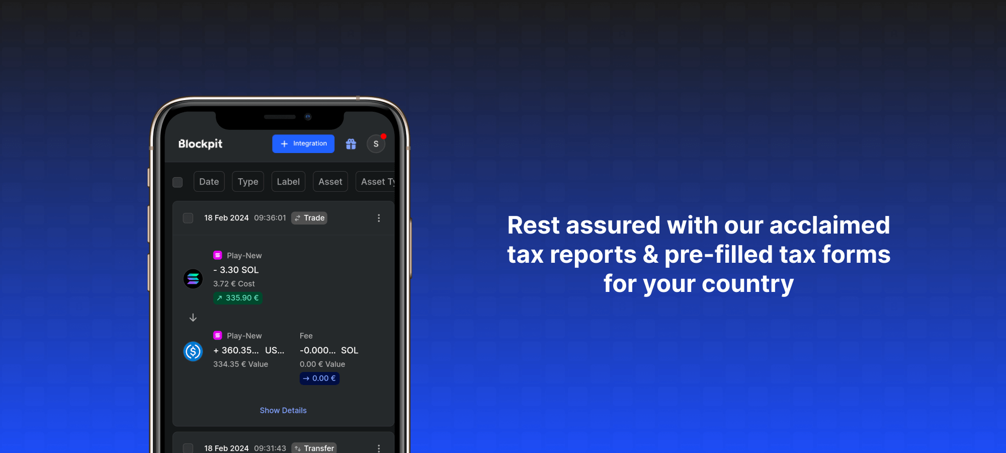 Blockpit Mobile App Tax Reports