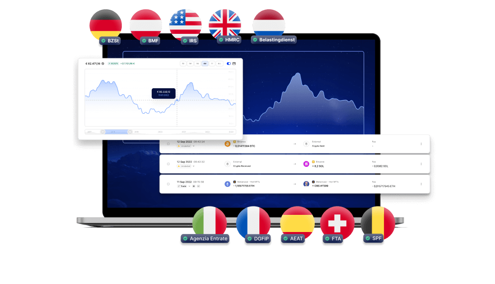 Screenshot of Blockpit's crypto tax platform