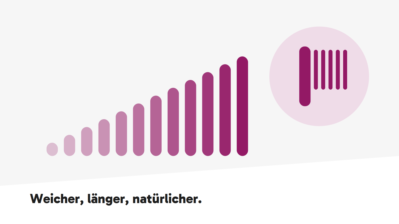 Ansteigender Balkenverlauf als Sinnbild für einen weichen Taper Fade, daneben ein Kamm.