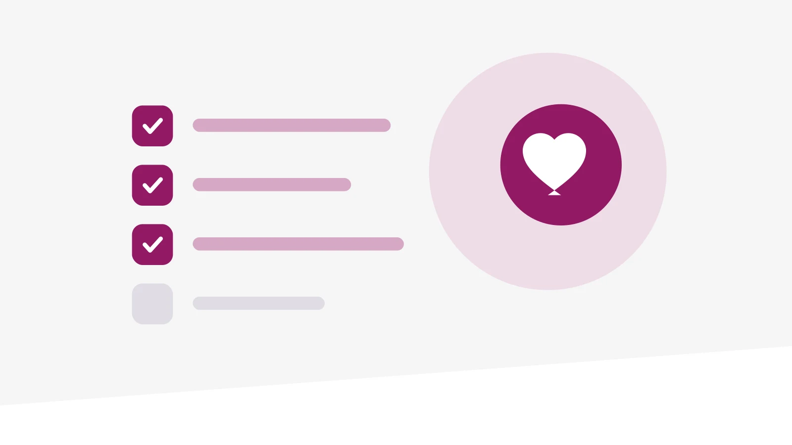 Checkliste neben einem Herz – Sinnbild für Maßnahmen zur Mitarbeitergesundheit.