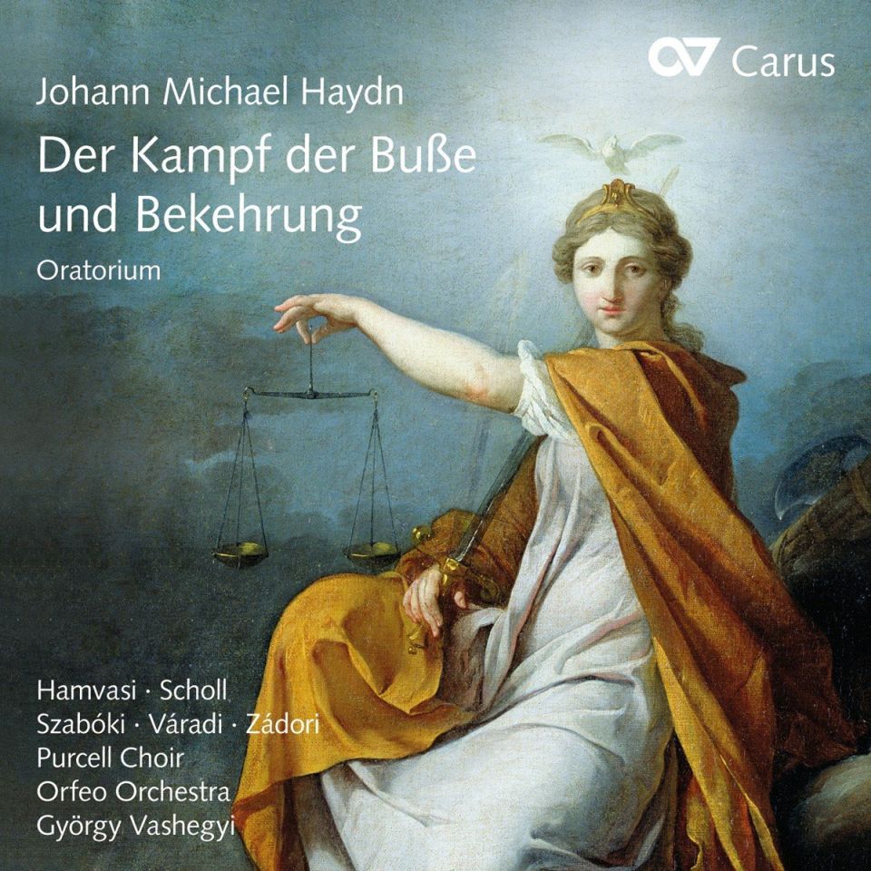 Album cover: Michael Haydn – Der Kampf der Buße und Bekehrung, conducted by György Vashegyi