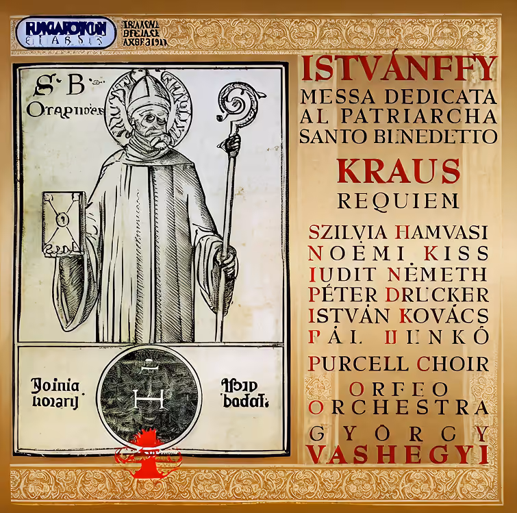 Album cover: Istvánffy – St Benedict Mass and Kraus – Requiem, conducted by György Vashegyi