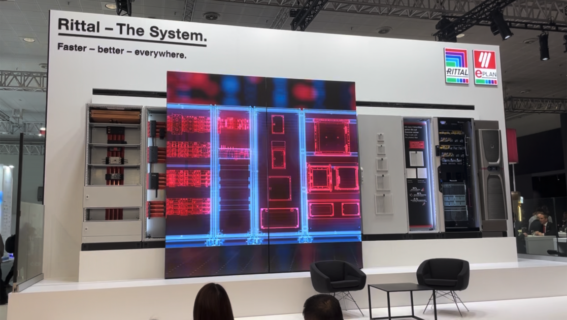 Rittal exhibition stand at Hannover Messe 2025 with prominent brand signage.
