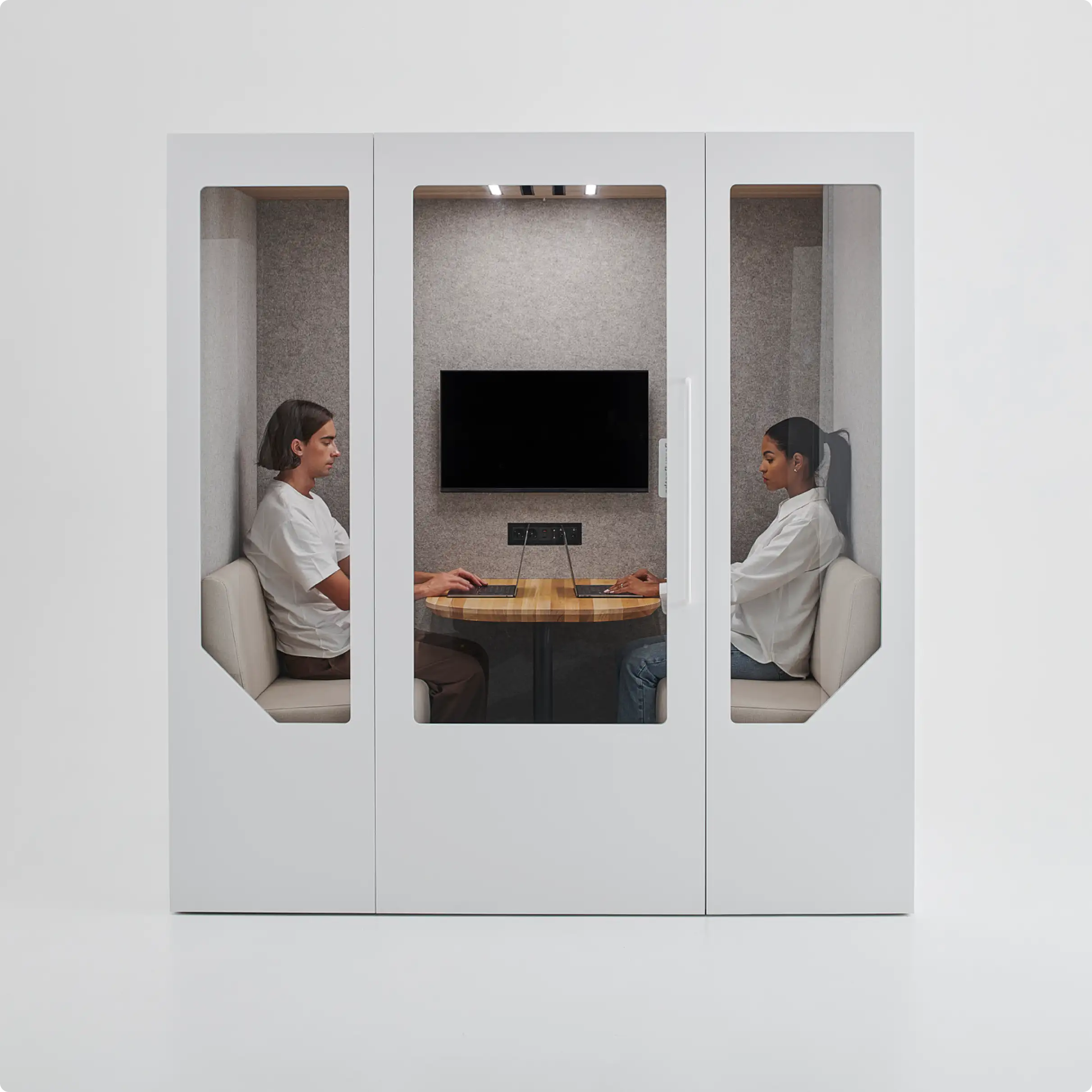 Persy Four office booth in studio photoshoot