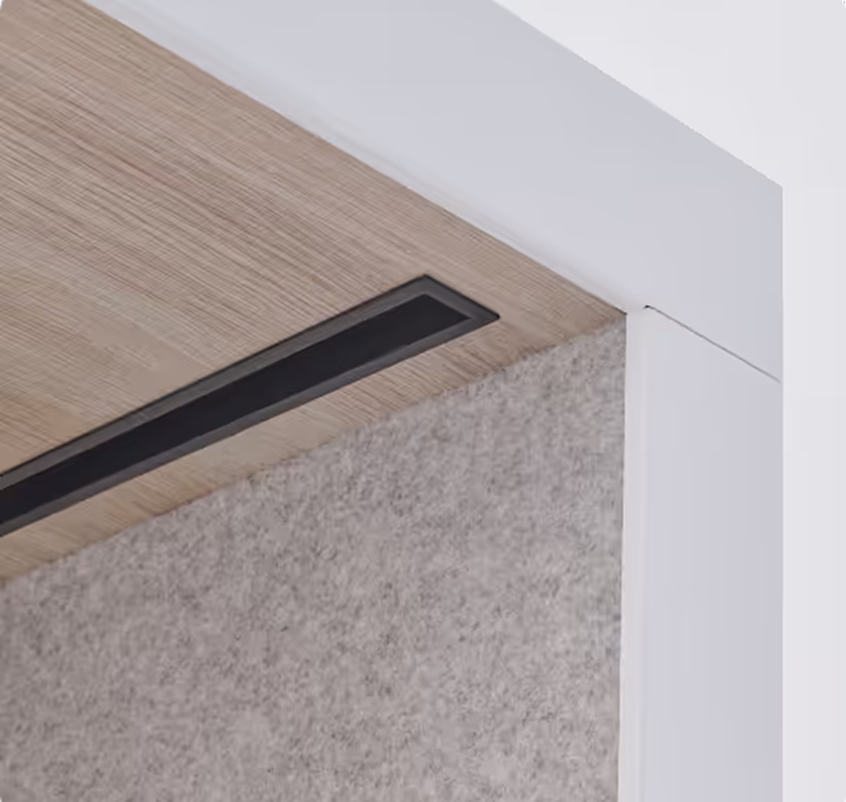 Acoustic ventilation channel designed to reduce sound leakage in an office booth