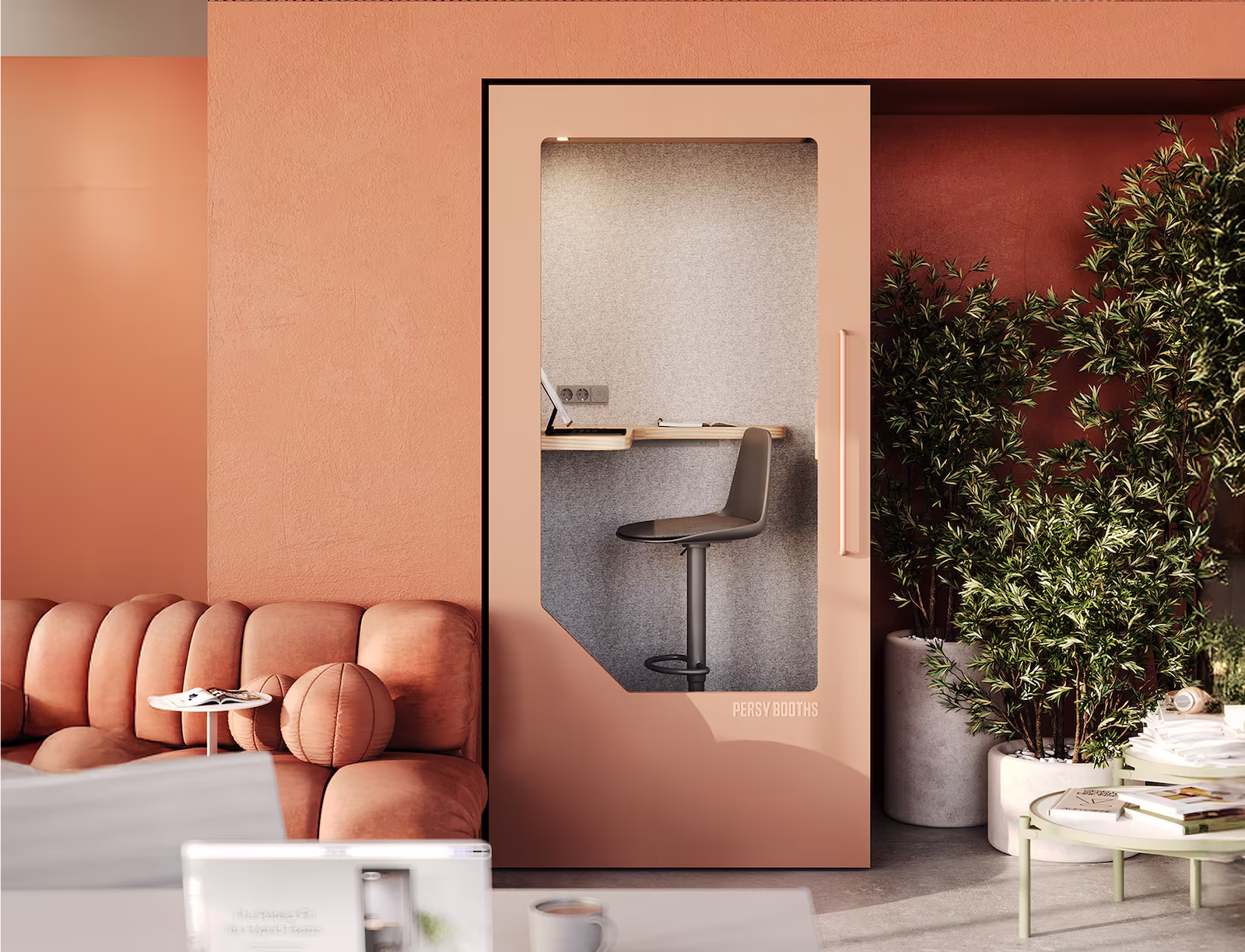Persy soundproof office booth designed for focused work and private calls in a modern workspace