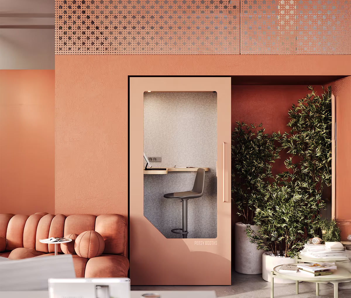 Persy soundproof office booth designed for focused work and private calls in a modern workspace