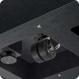 Hidden wheels integrated into Persy Booth base for easy relocation