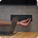 Adjustable light and ventilation controls inside Persy Booth