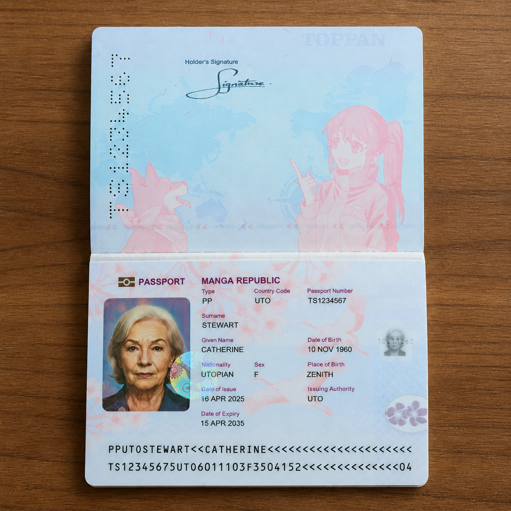Polycarbonate national identity card with laser-engraved personalisation