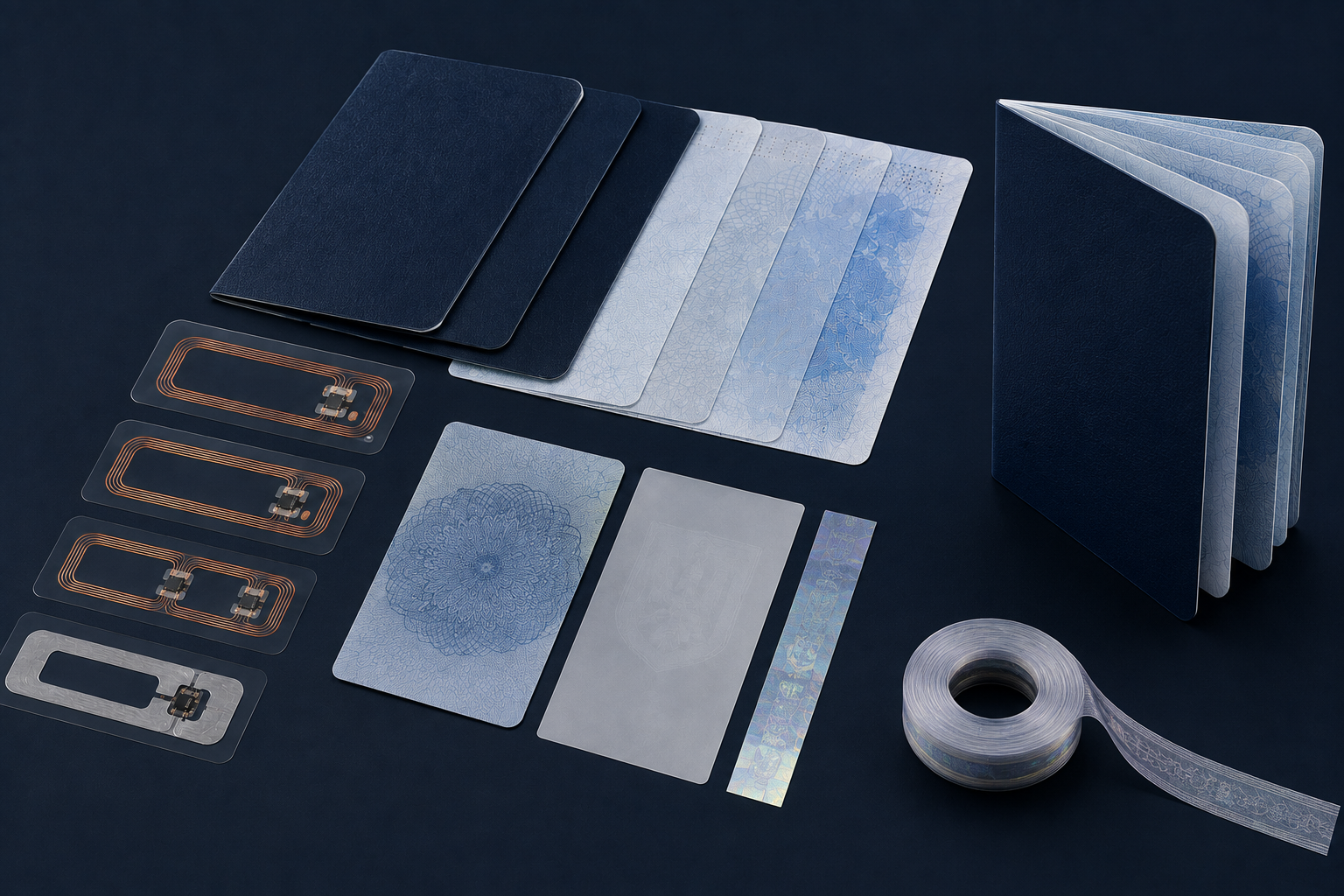 Card-format passport document with laser-engraved personalisation