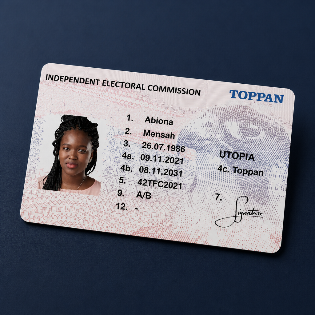 Driver's license card built to ISO 18013 standards