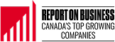 Report on Business logo with red bars and text Canada’s top growing companies.