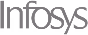 Infosys company logo with stylized gray text.