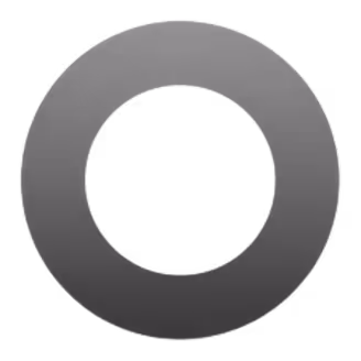 Gray circular ring with a gradient effect on a transparent background.