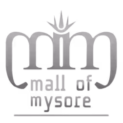 Mall of Mysore logo with stylized text and a crown-like design above the letters.