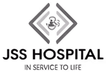 JSS Hospital logo with tagline In Service to Life below the name.