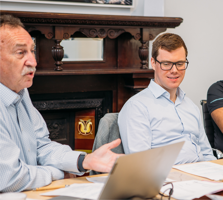 Business owners in a board discussion