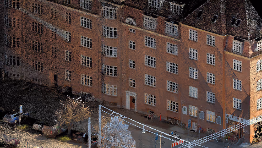 Punktwolke eines Gebäudes