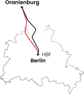 Lagekarte Oranienburg – Berlin